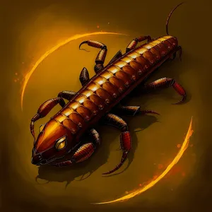 Invertebrate arthropod, centipede - a captivating insect.