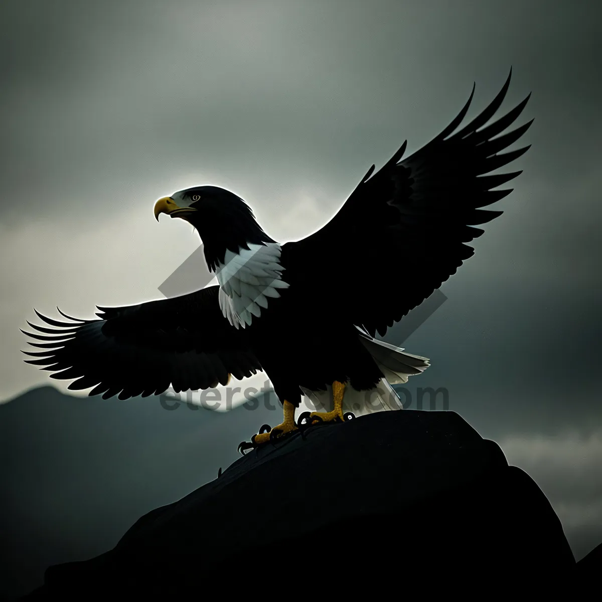 Picture of Bald Eagle Soaring in Majestic Flight