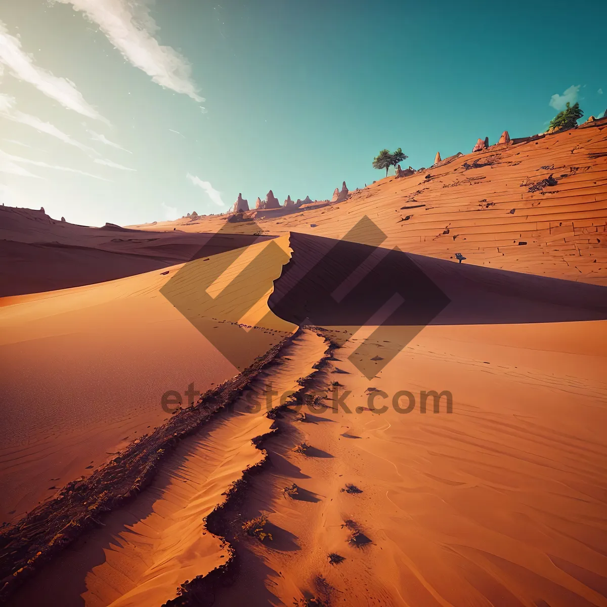 Picture of Serenity at Sunset: Desert Dunes Embrace Endless Sky