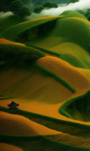 Beautiful Green Aquatic Snake Coiled Amongst Plants