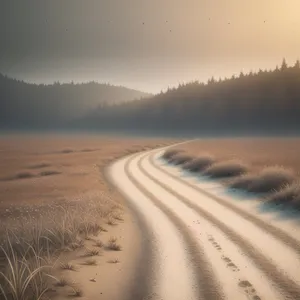 Serene Sunset Over Desert Dunes