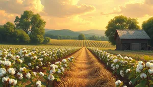 Summer landscape with trees and flowers