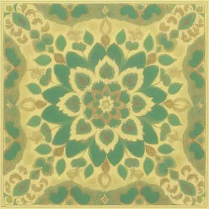 Vintage Arabesque Floral Tile Pattern Wallpaper