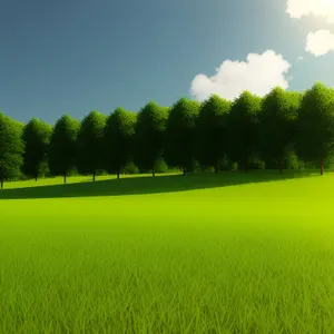 Idyllic Rapeseed Field Under Sunny Sky