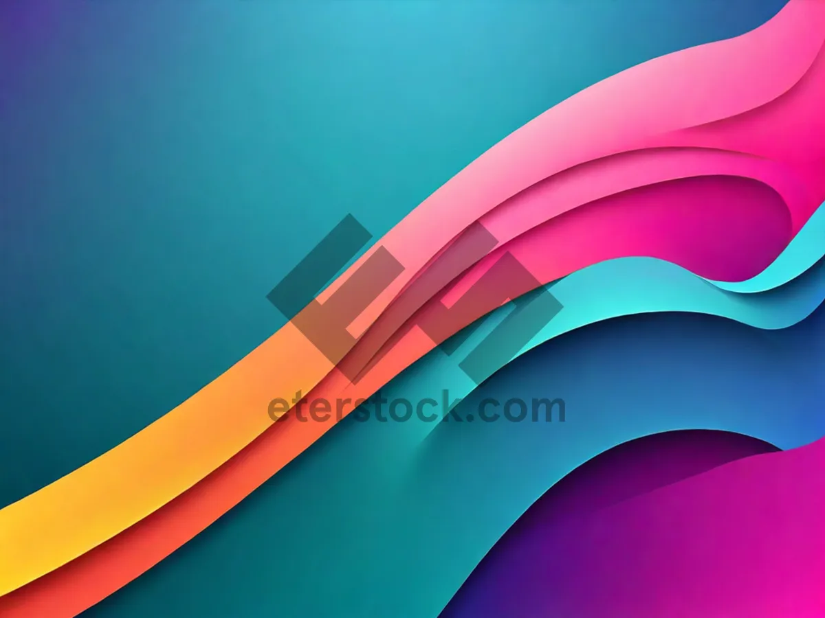 Picture of Futuristic dynamic abstract digital art design in rainbow colors