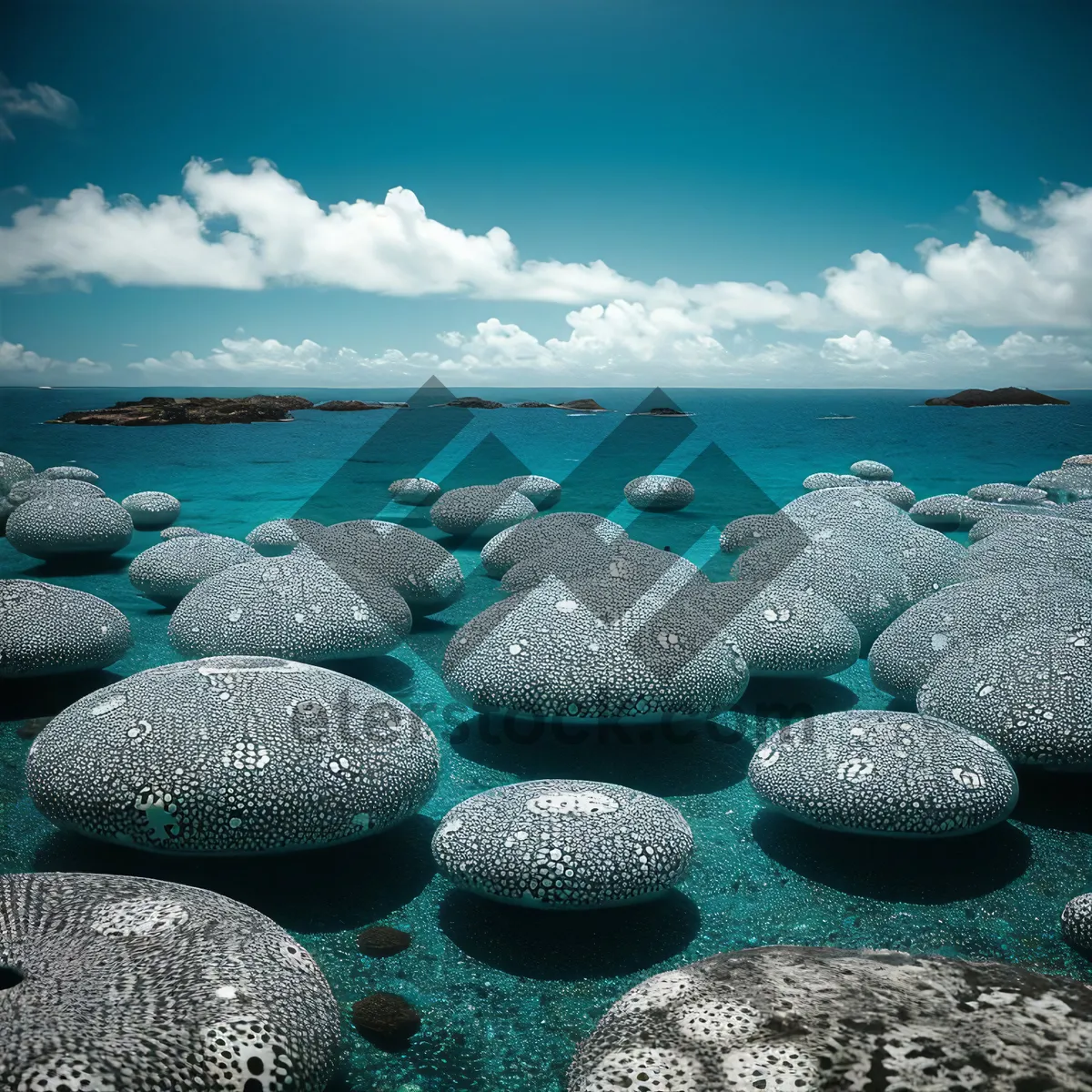Picture of Sunset over the serene turquoise coastal waters