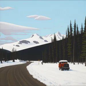 Winter Wonderland: Majestic Snowy Mountain Landscape