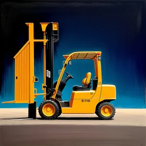 Yellow Industrial Forklift Transporting Heavy Cargo