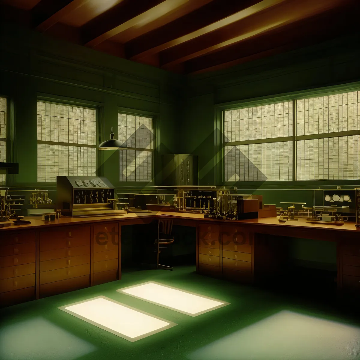 Picture of Modern interior design of a 3D classroom