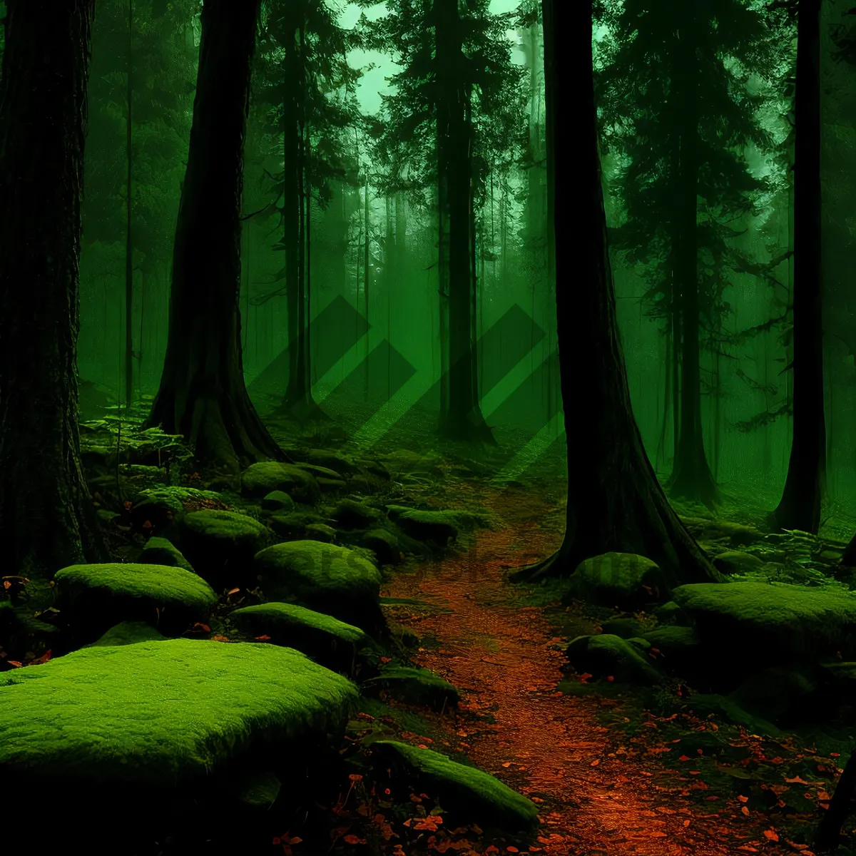 Picture of Tranquil Spring Path through Sunlit Forest