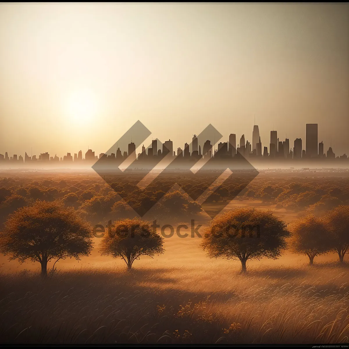 Picture of Golden Horizon: Sunset Beach Silhouette by the Sea