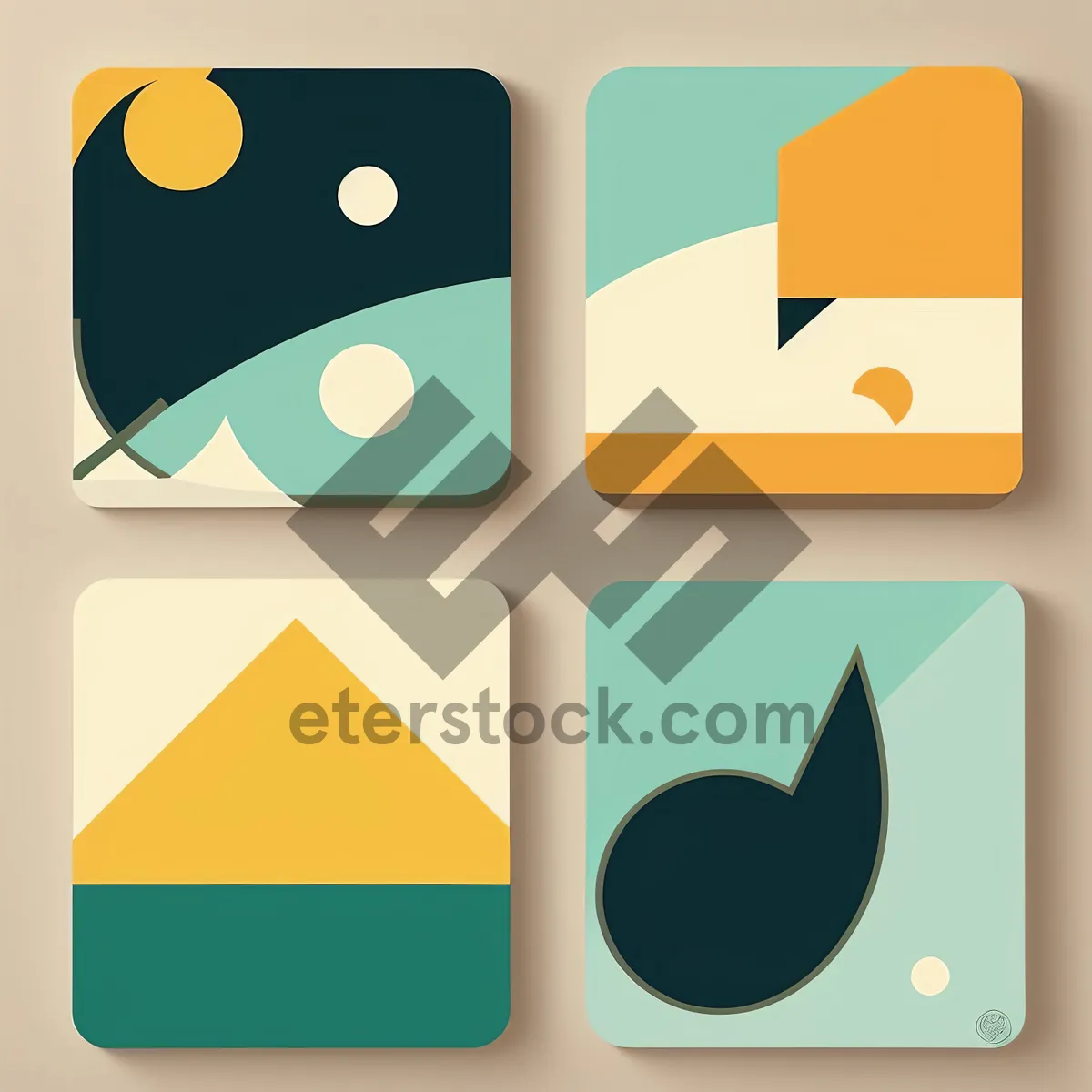 Picture of Shiny Web Buttons Set: Design, Symbol, Icon