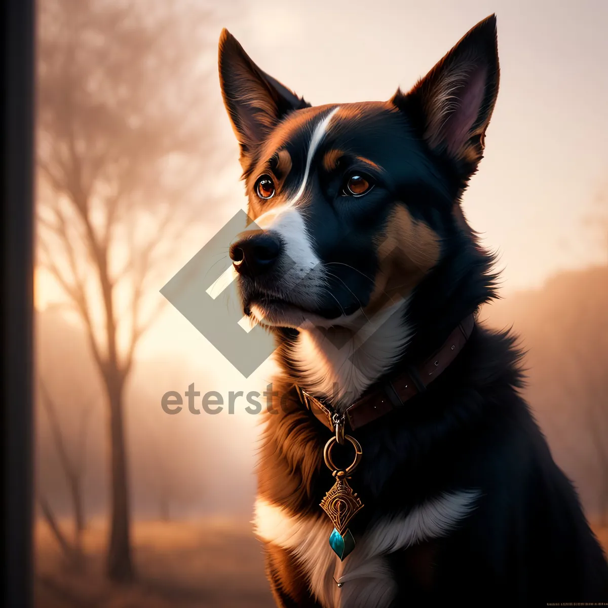 Picture of Adorable Border Collie Puppy - Purebred Canine Portrait