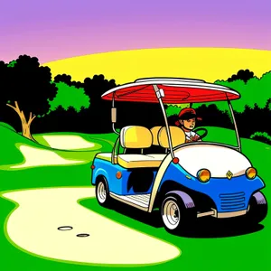 Cartoon Golfer Driving the Perfect Shot