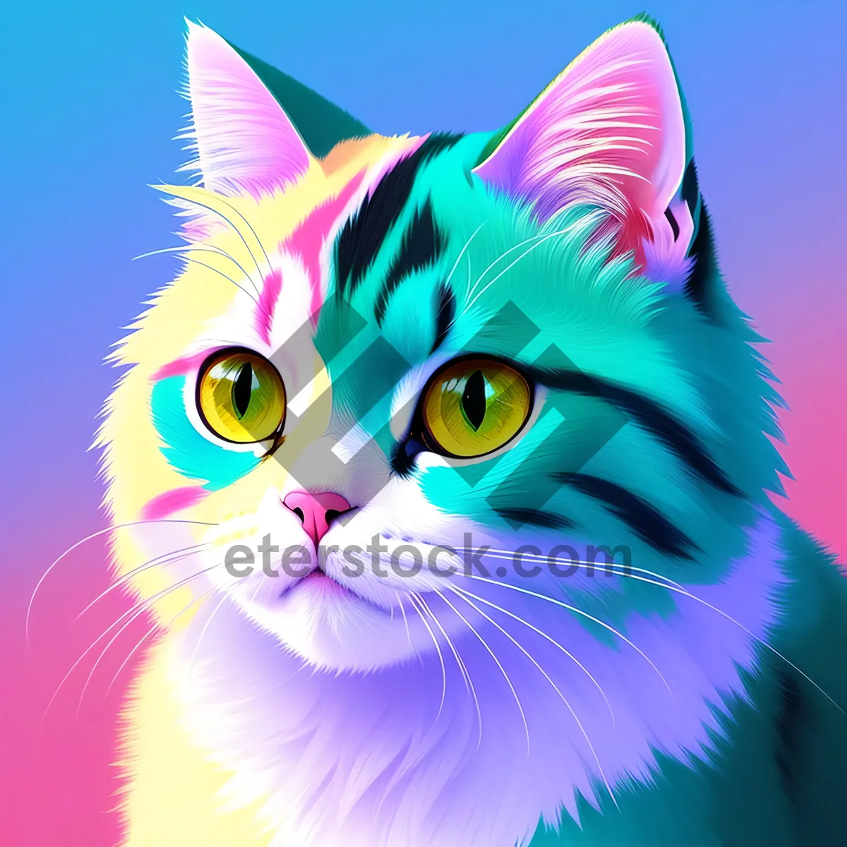 Picture of Vibrant Kitty Bass Art Design