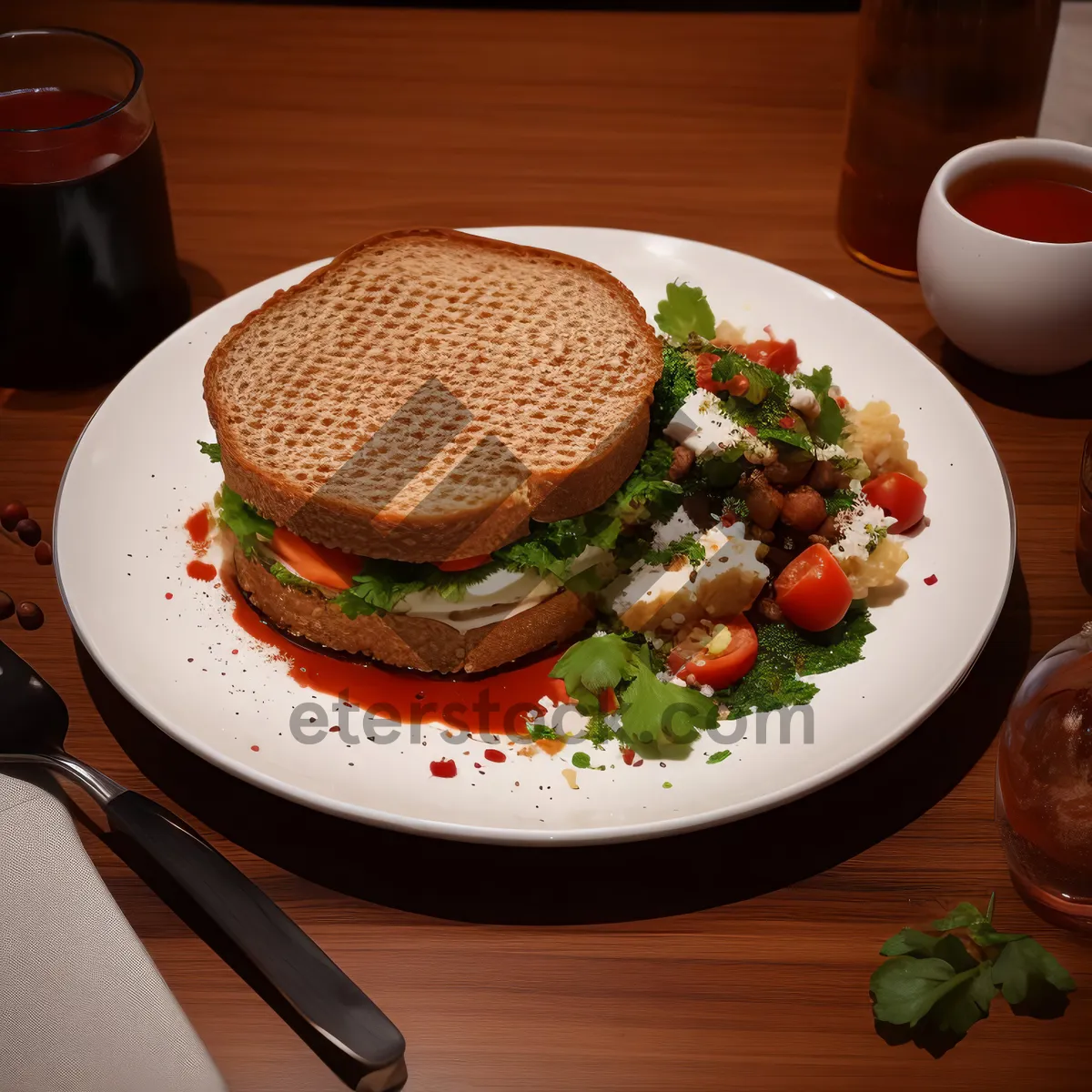 Picture of Delicious Grilled Chicken Salad with Fresh Vegetables