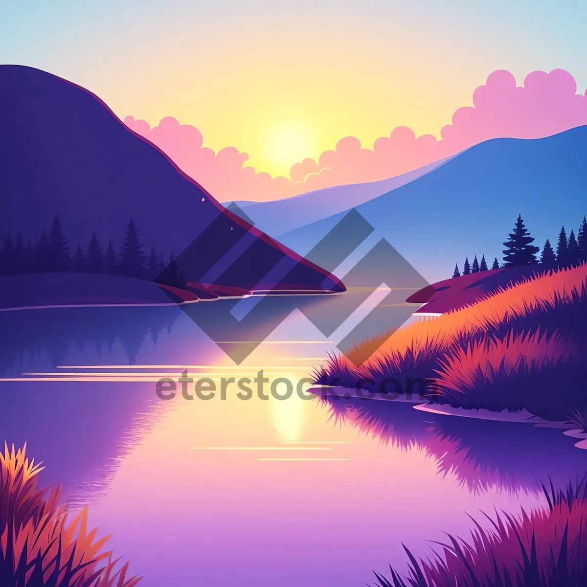 Picture of Serene Mountain Reflection on Lake's Surface