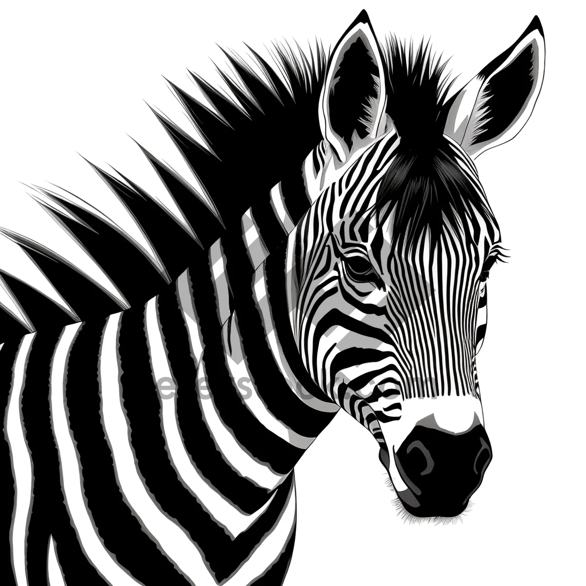 Picture of Striped Equine Grazing in African Safari