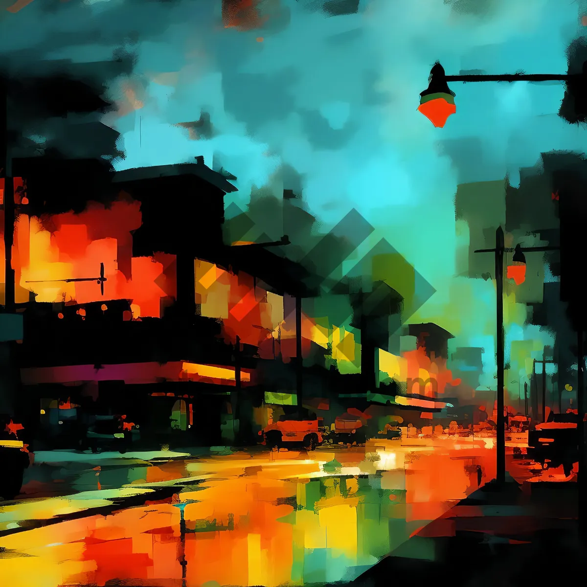 Picture of Urban Night Lights in Barroom City