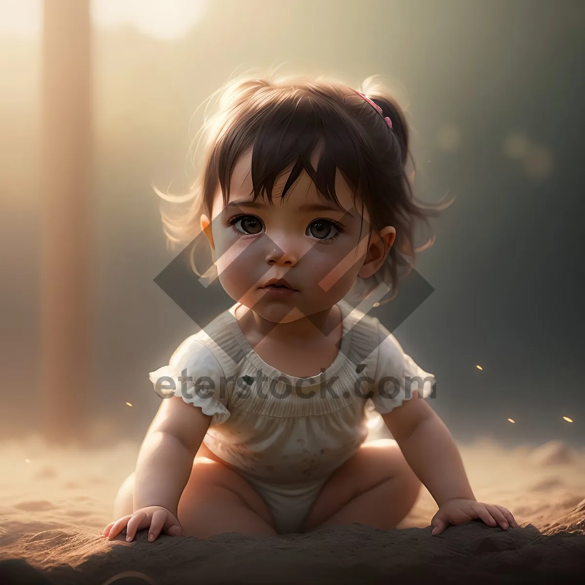 Picture of Little Smiling Doll: Innocent Joy of Childhood