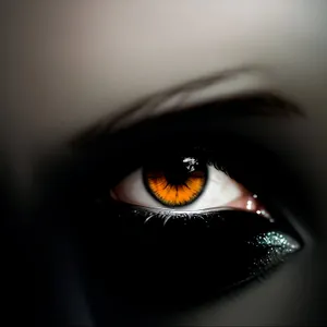Dark Fashion Beetle Makeup: Close-Up Eye Portrait