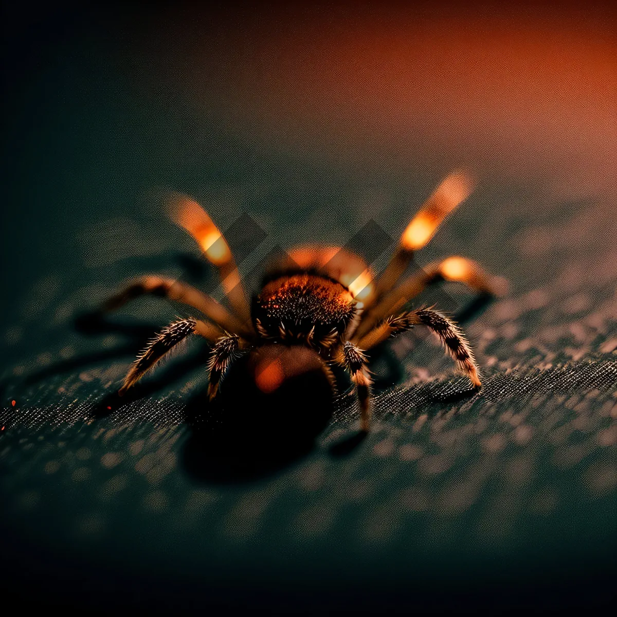 Picture of Black Hairy Wasp Insect Closeup Detail