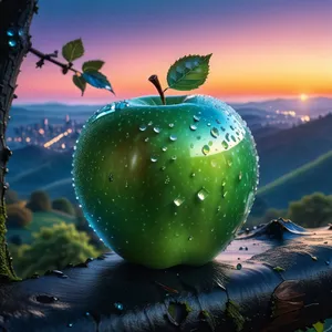 Fresh Granny Smith Apple on Tree