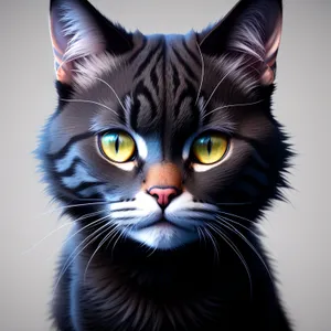 Fluffy Gray Tabby Cat with Curious Eyes