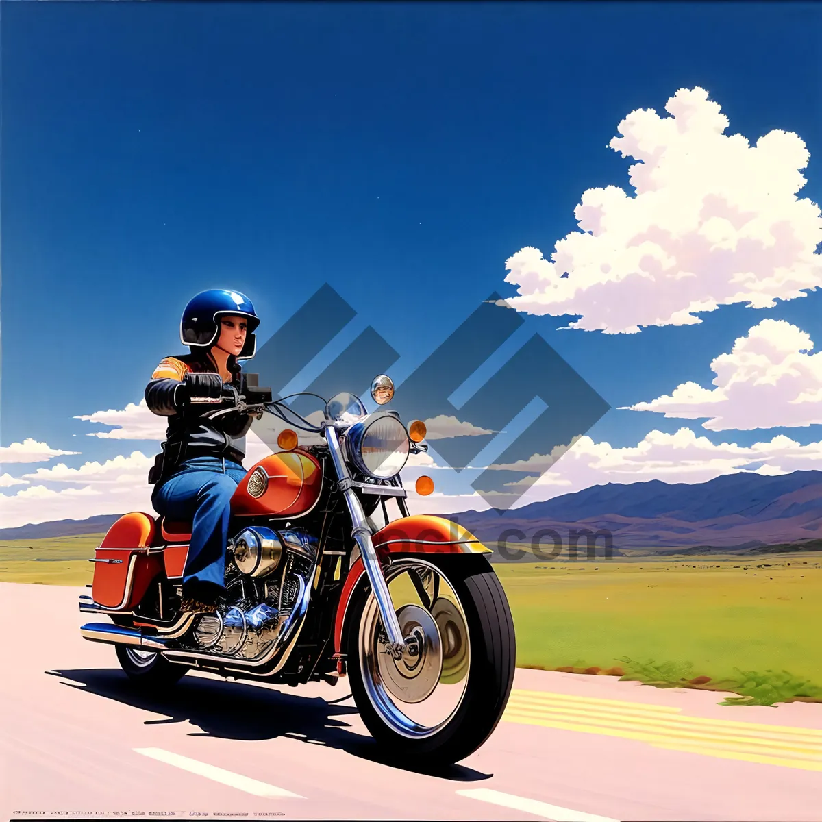 Picture of Speedy Motorbike Helmet on Open Road