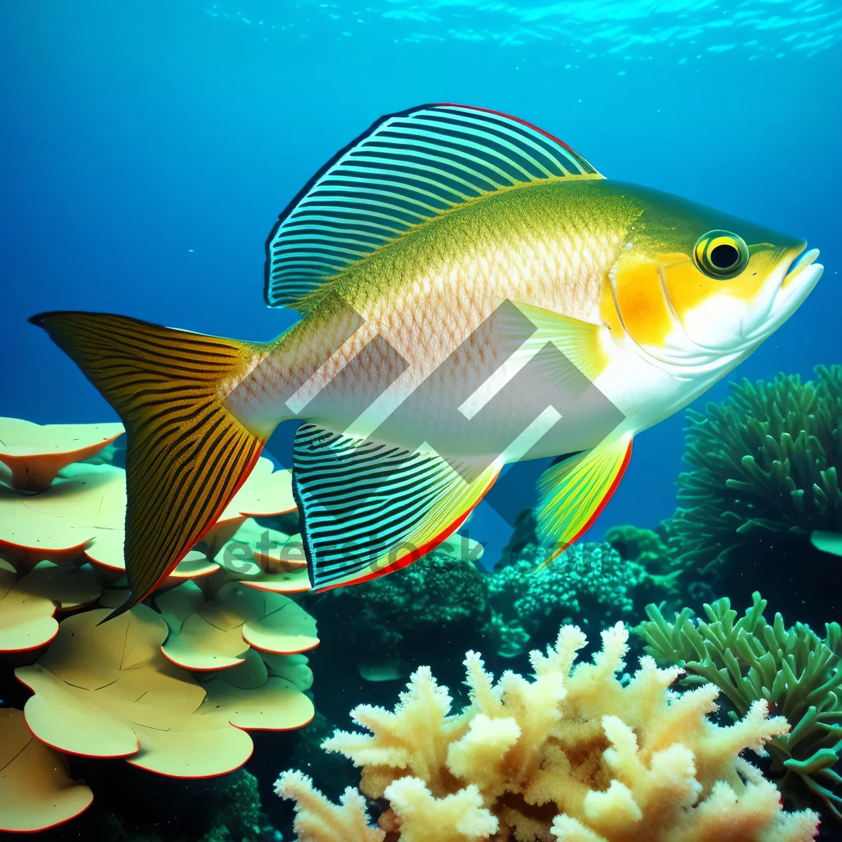 Picture of Colorful Marine Life in Tropical Coral Reef