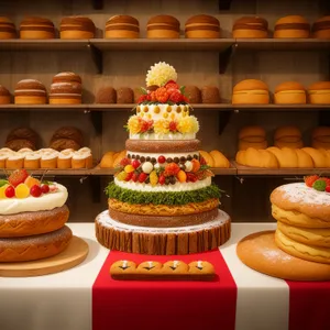 Bakery Delights: Gourmet Celebration Spread on Table