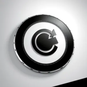 Shiny Black Metallic Circle Button Icon