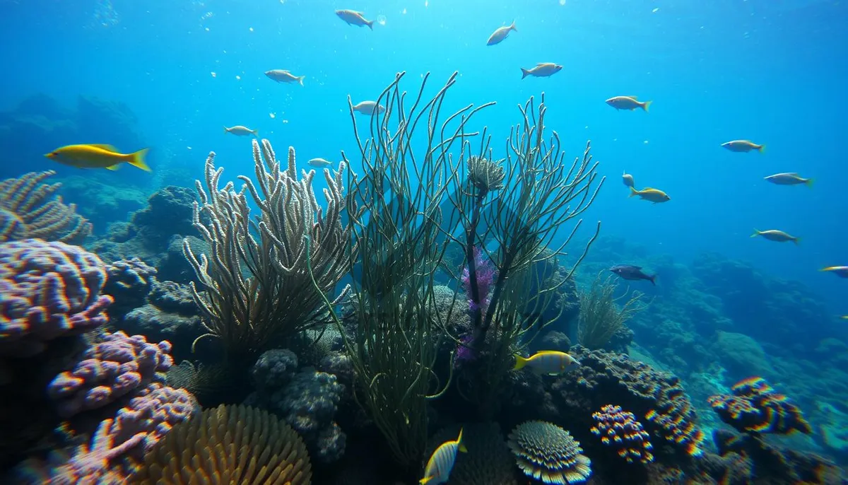 Picture of Colorful Coral Reef Underwater Diving Exploration.