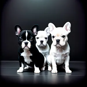 Cute Bulldog Puppy - Purebred Canine Studio Portrait