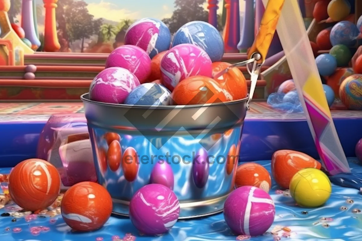 Picture of Colorful Easter Egg Basket for Holiday Celebration