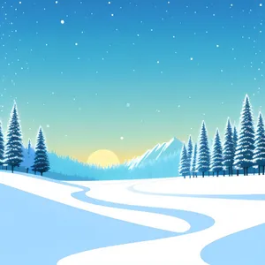 Winter Wonderland with Snowflake Pine Tree