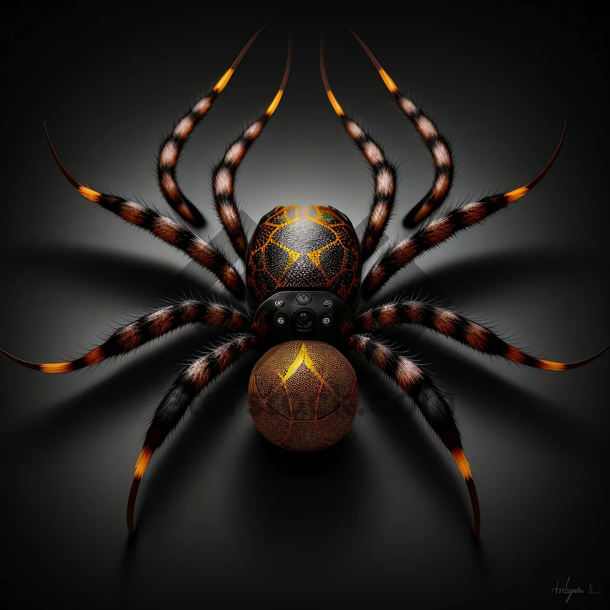 Picture of Black Sea Spider in Fiery Glow