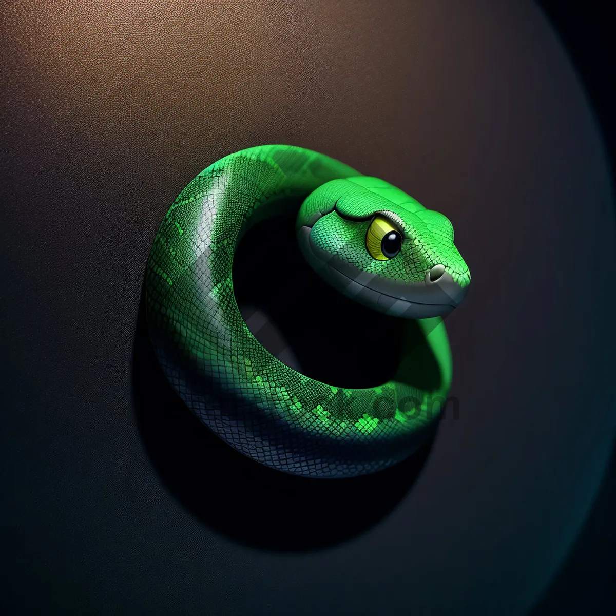 Picture of Green Vine Snake, Majestic Reptile with Intense Gaze