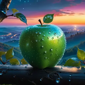 Decorative Granny Smith Apple Ornament for Winter Holiday Celebration