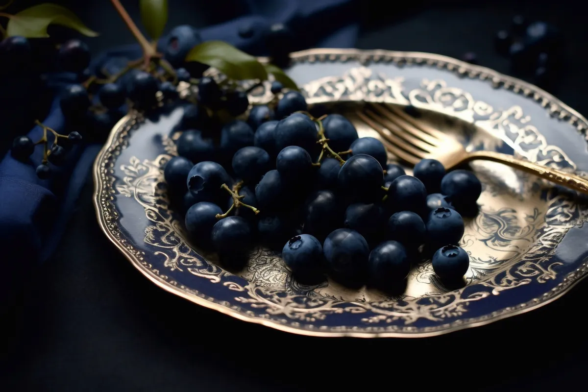 Picture of Fresh Organic Berry Fruits Harvest Bunch - Black Currant