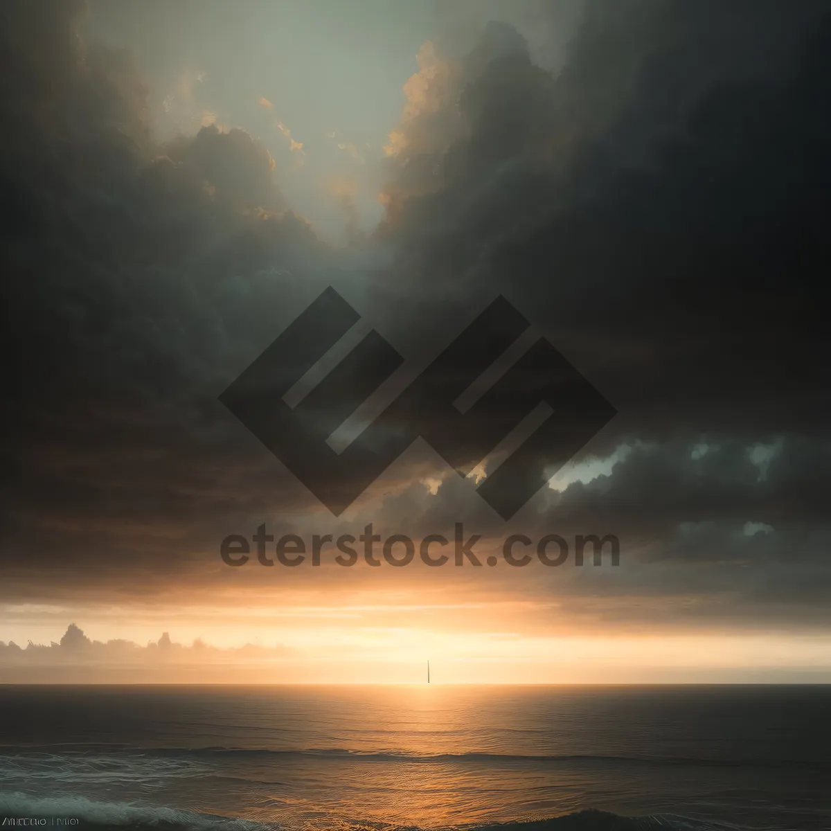 Picture of Serene Sunset Over Ocean Waves