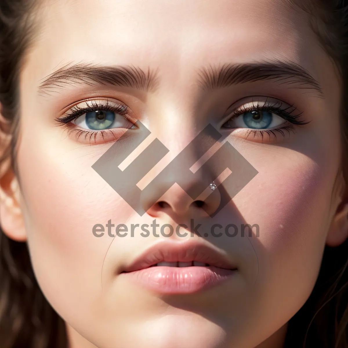 Picture of Flawless Beauty: Close-Up Portrait of Attractive Model with Perfect Makeup