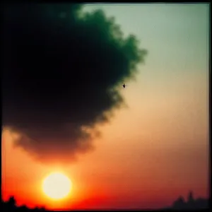 Vibrant Sunset Sky with Celestial Bodies