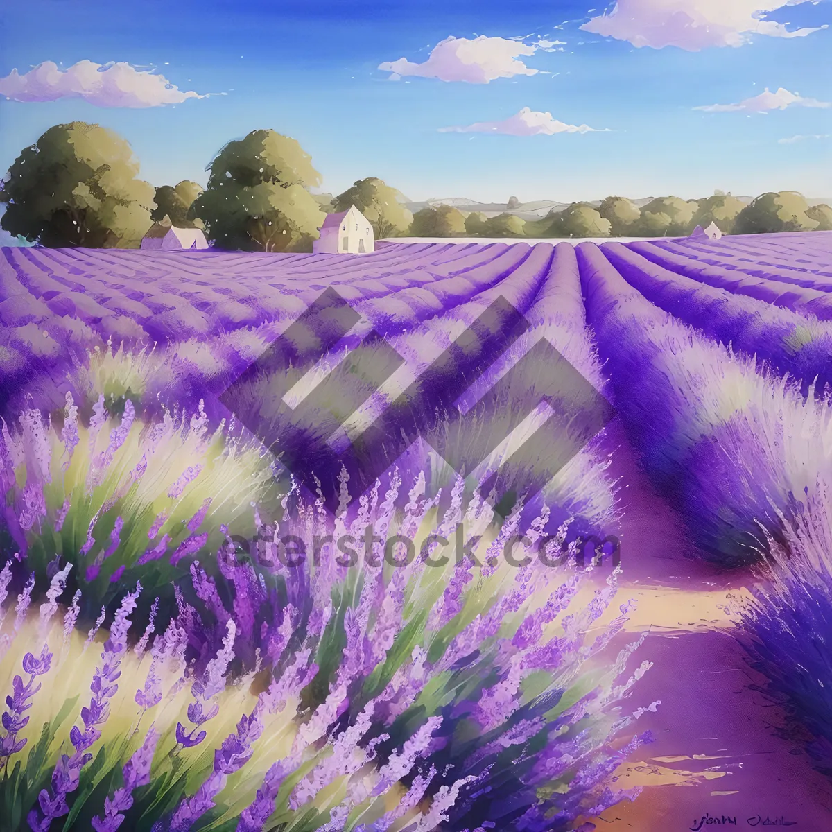 Picture of Vibrant Lavender Herb in Digital Space