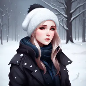 Smiling Winter Fashion: Cold Weather Joy with a Cute Hat