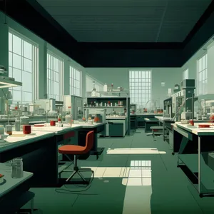 Modern restaurant interior design with wooden furniture and lamp