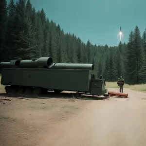 Road-sky tank truck: A powerful vehicle for transporting missiles.