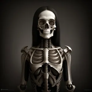 Anatomical Horror: Scary 3D X-ray of Skeleton Head