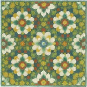 Colorful Floral Mosaic Design: Vibrant Flower Patterned Tile