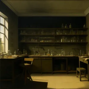 Modern Kitchen Table with Wooden Chairs in Luxury Home